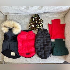 Lot of (6) Dog Jackets and Sweaters Size M